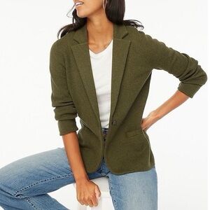J. Crew Factory Schoolboy Sweater Blazer In London Olive Green Size Large